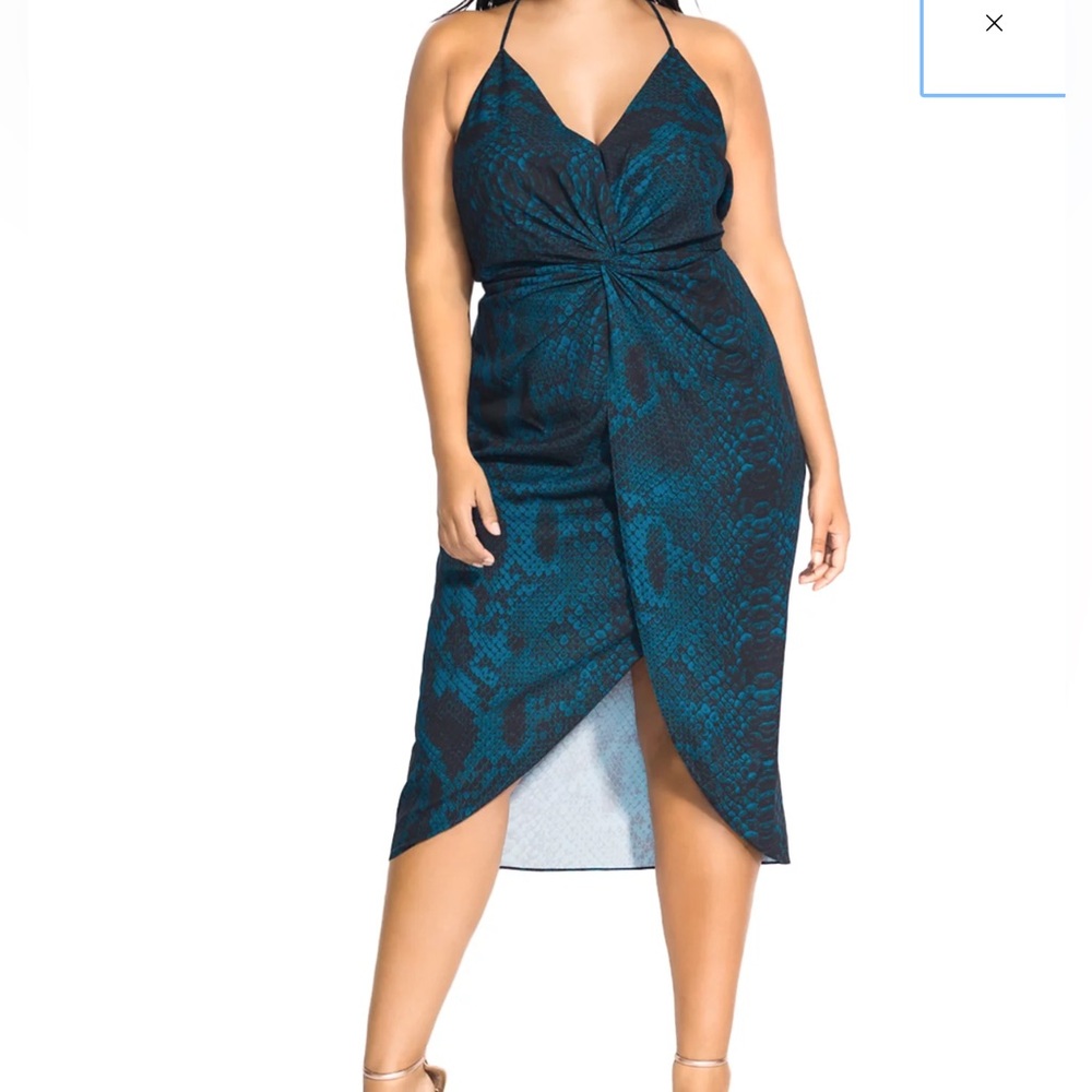 NWT City Chic ‘Viper’ Teal and Black Dress